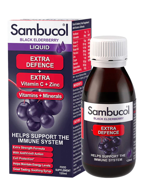 Sambucol Extra Defense Liquid with Vitamin C and Zinc - 120ml